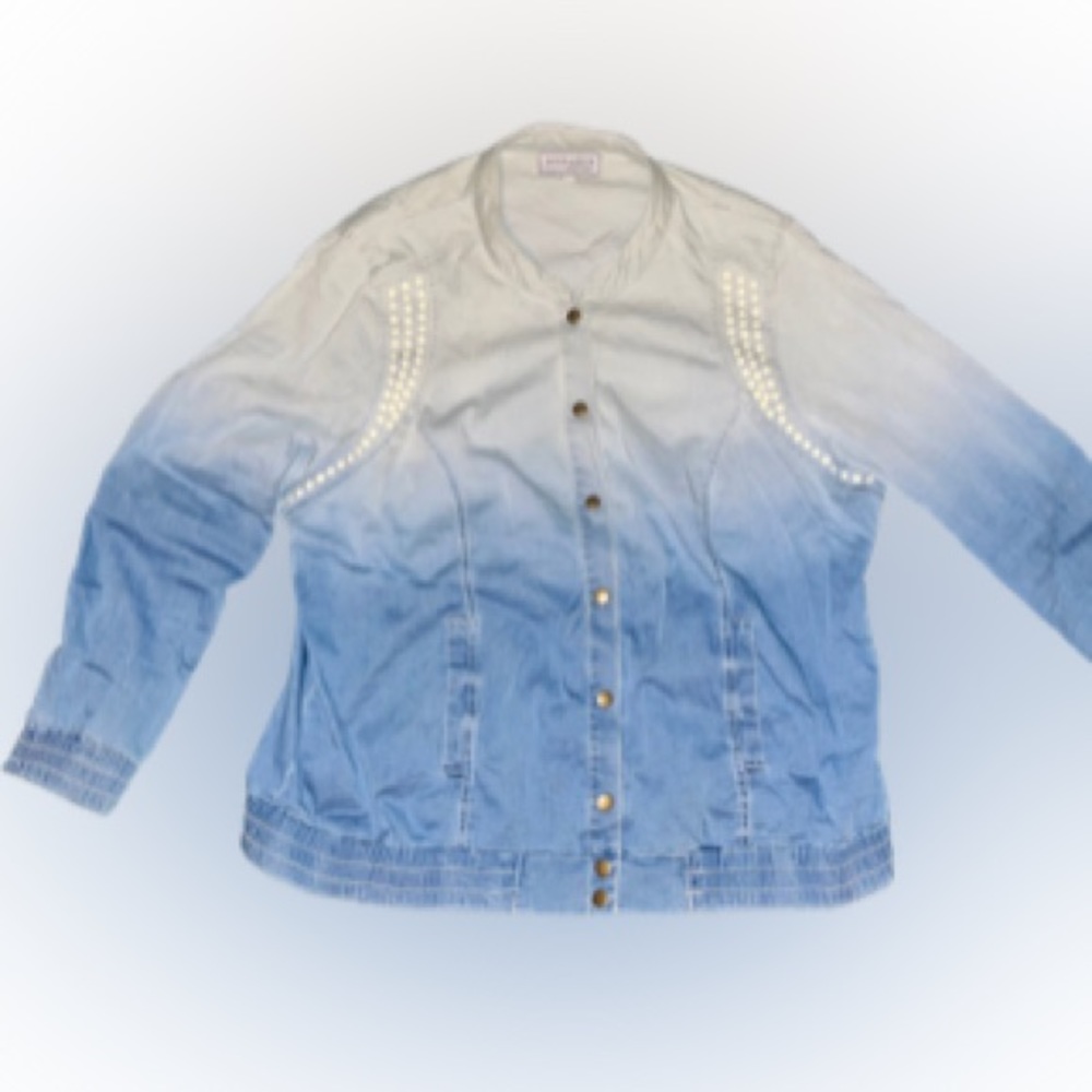 MODAMIX by Brandon Thomas Acid wash Jean Jacket button up size 18/20